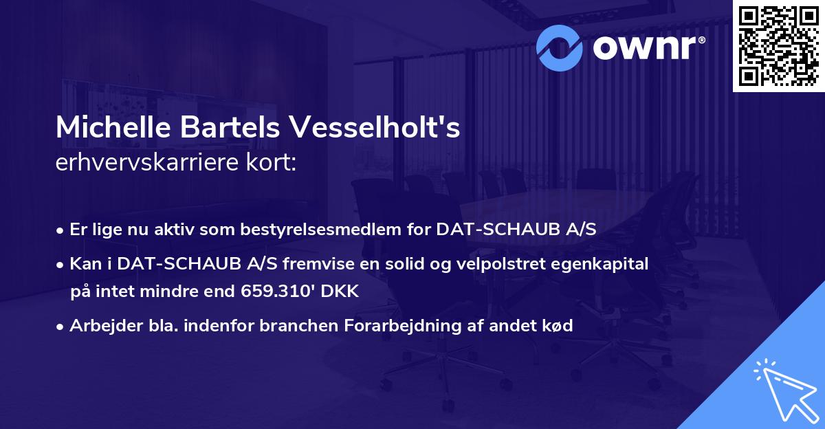 Michelle Bartels Vesselholt's erhvervskarriere kort