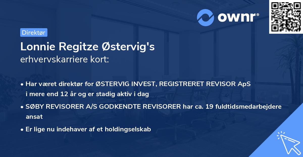 Lonnie Regitze Østervig's erhvervskarriere kort