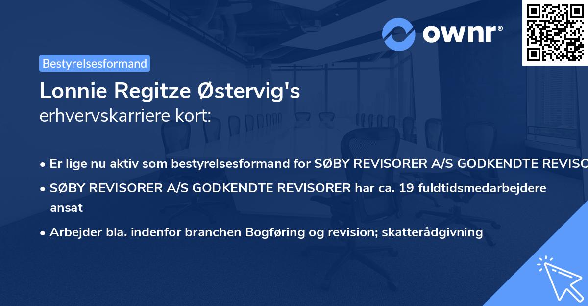 Lonnie Regitze Østervig's erhvervskarriere kort