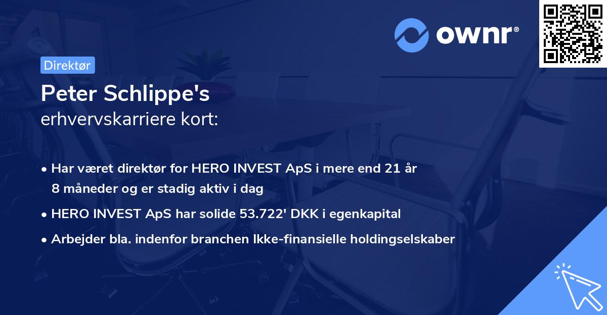 Peter Schlippe's erhvervskarriere kort