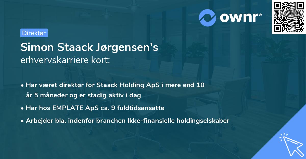 Simon Staack Jørgensen's erhvervskarriere kort
