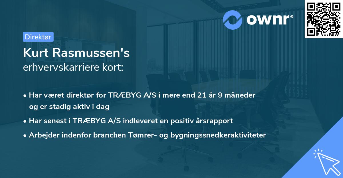 Kurt Rasmussen's erhvervskarriere kort