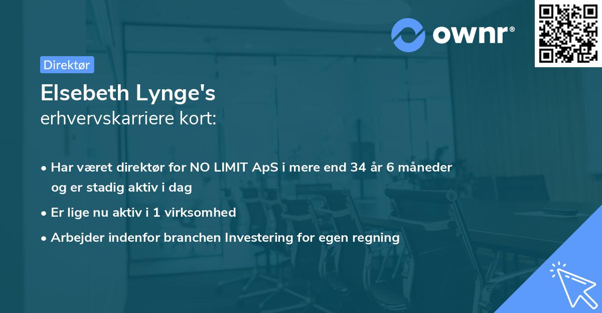 Elsebeth Lynge's erhvervskarriere kort
