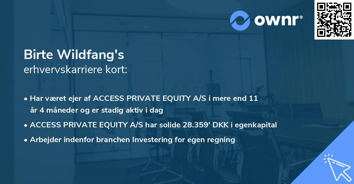 Birte Wildfang's erhvervskarriere kort