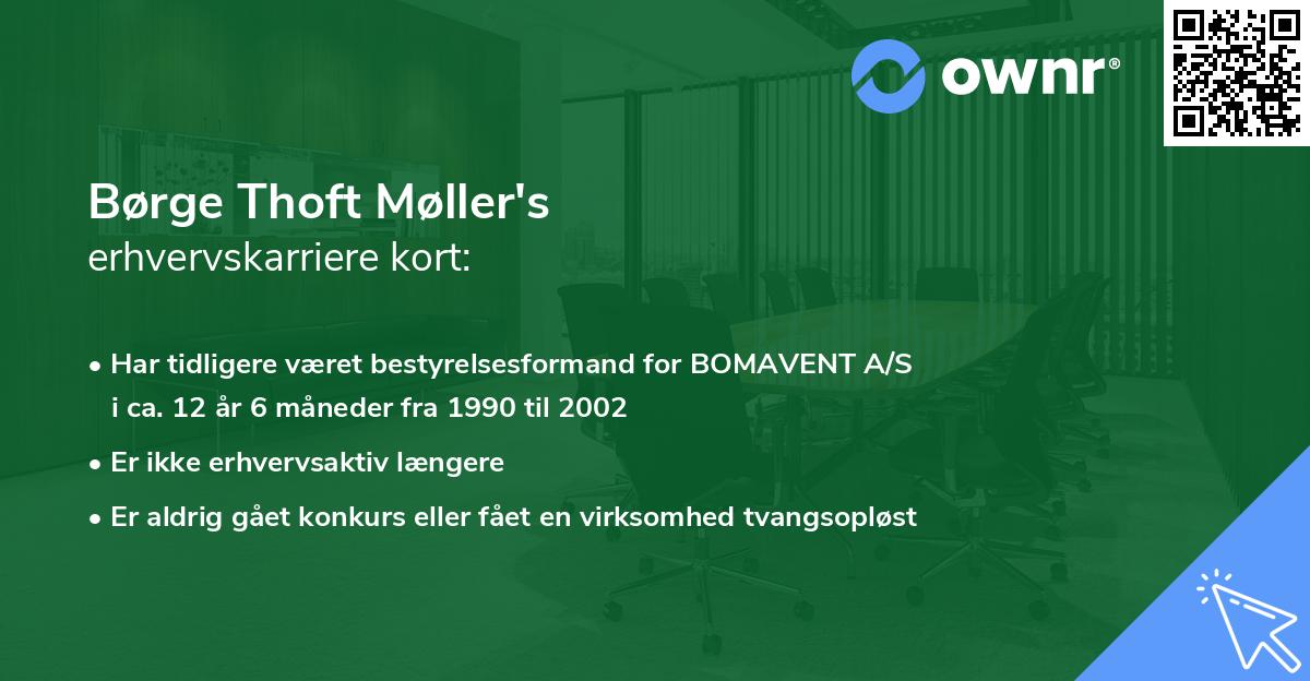 Børge Thoft Møller's erhvervskarriere kort