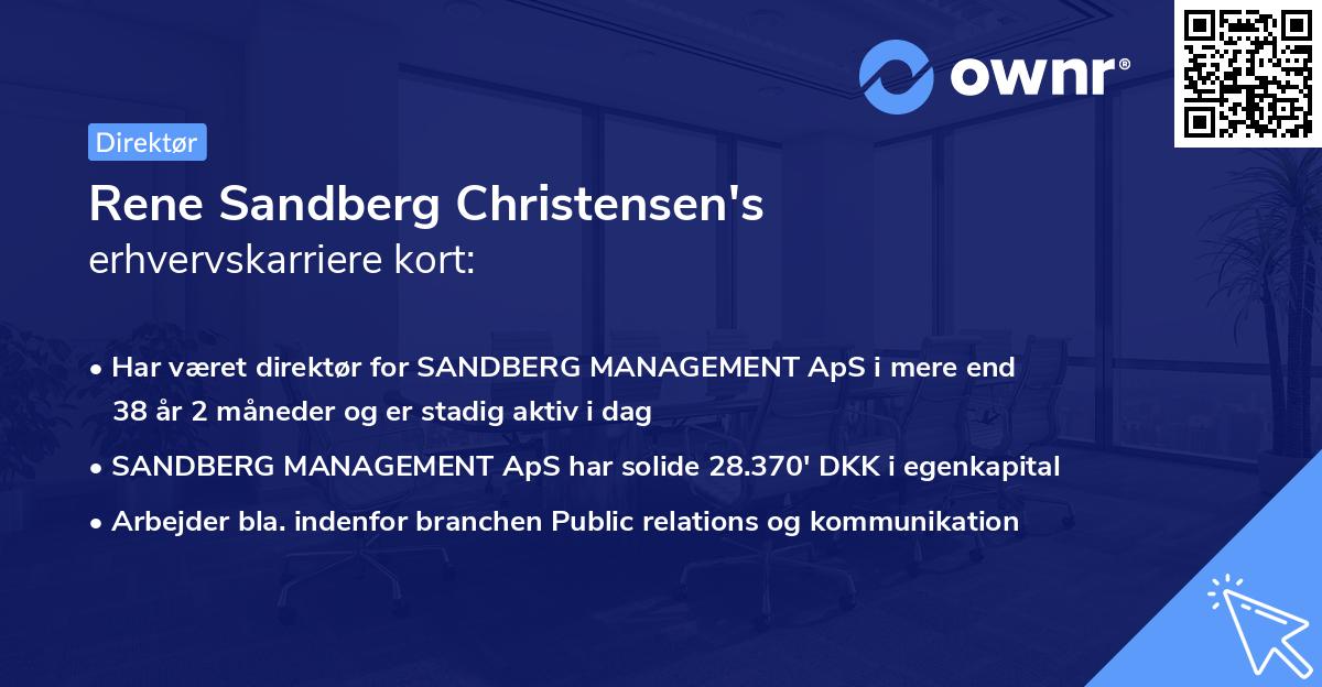 Rene Sandberg Christensen's erhvervskarriere kort