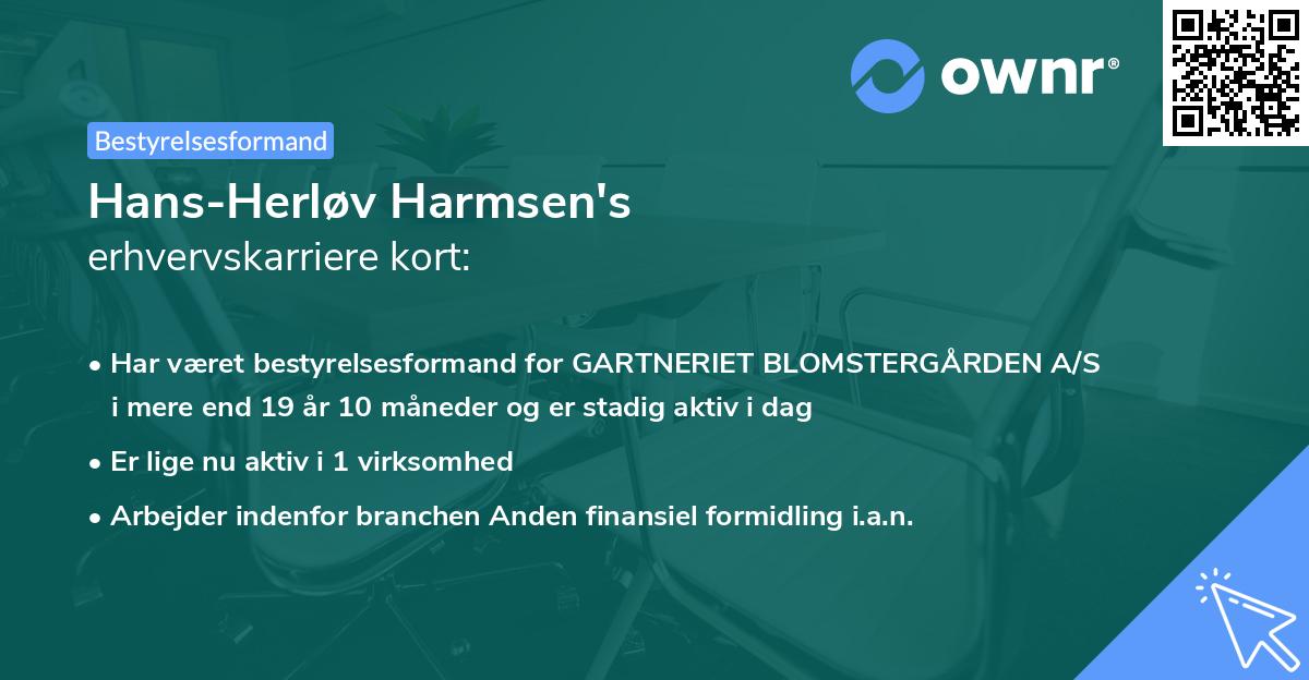 Hans-Herløv Harmsen's erhvervskarriere kort