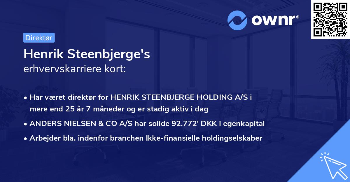 Henrik Steenbjerge's erhvervskarriere kort