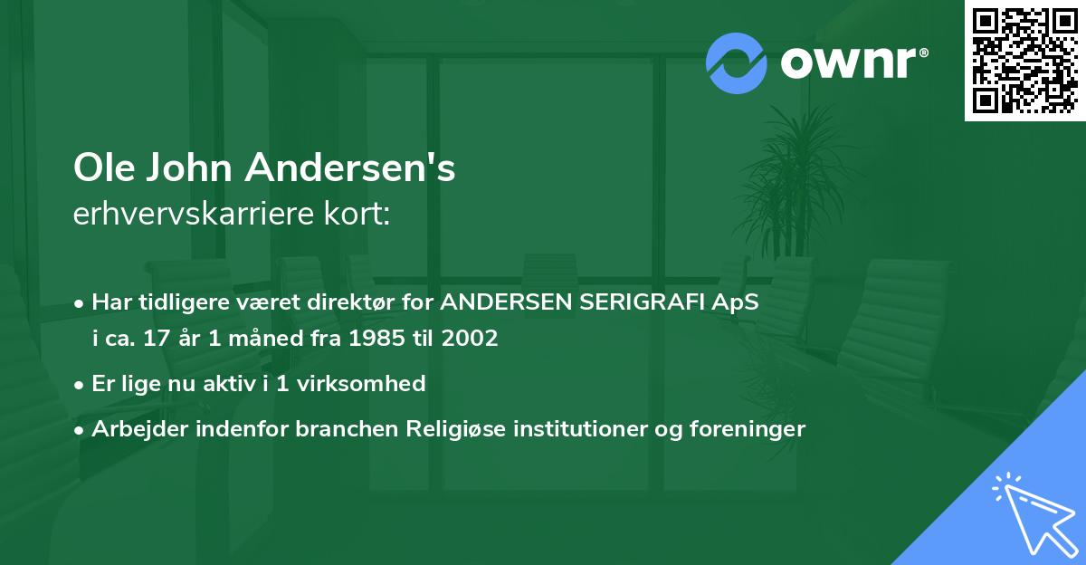 Ole John Andersen's erhvervskarriere kort