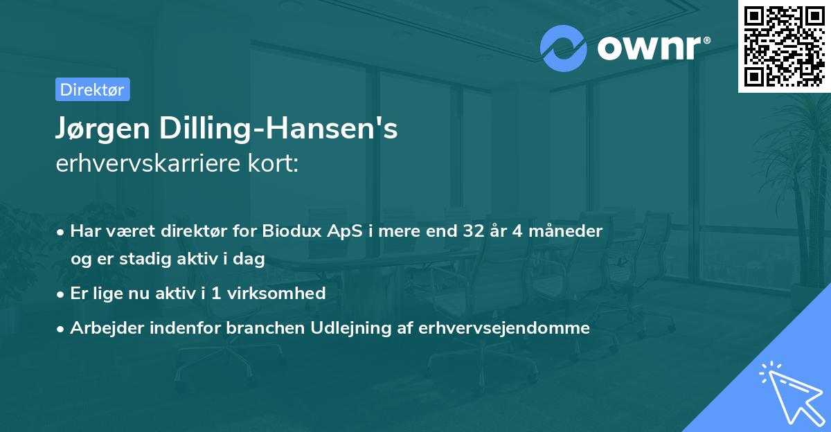 Jørgen Dilling-Hansen's erhvervskarriere kort