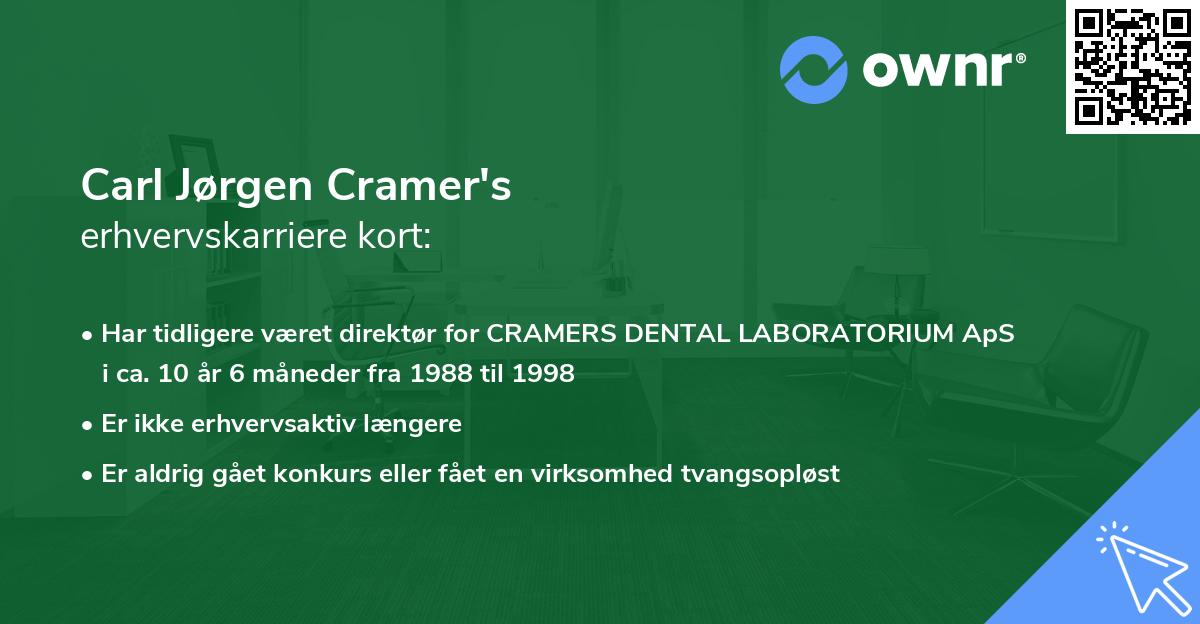 Carl Jørgen Cramer's erhvervskarriere kort