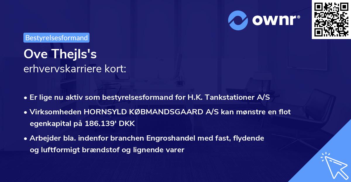 Ove Thejls's erhvervskarriere kort