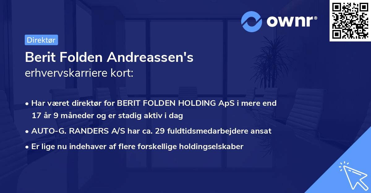 Berit Folden Andreassen's erhvervskarriere kort