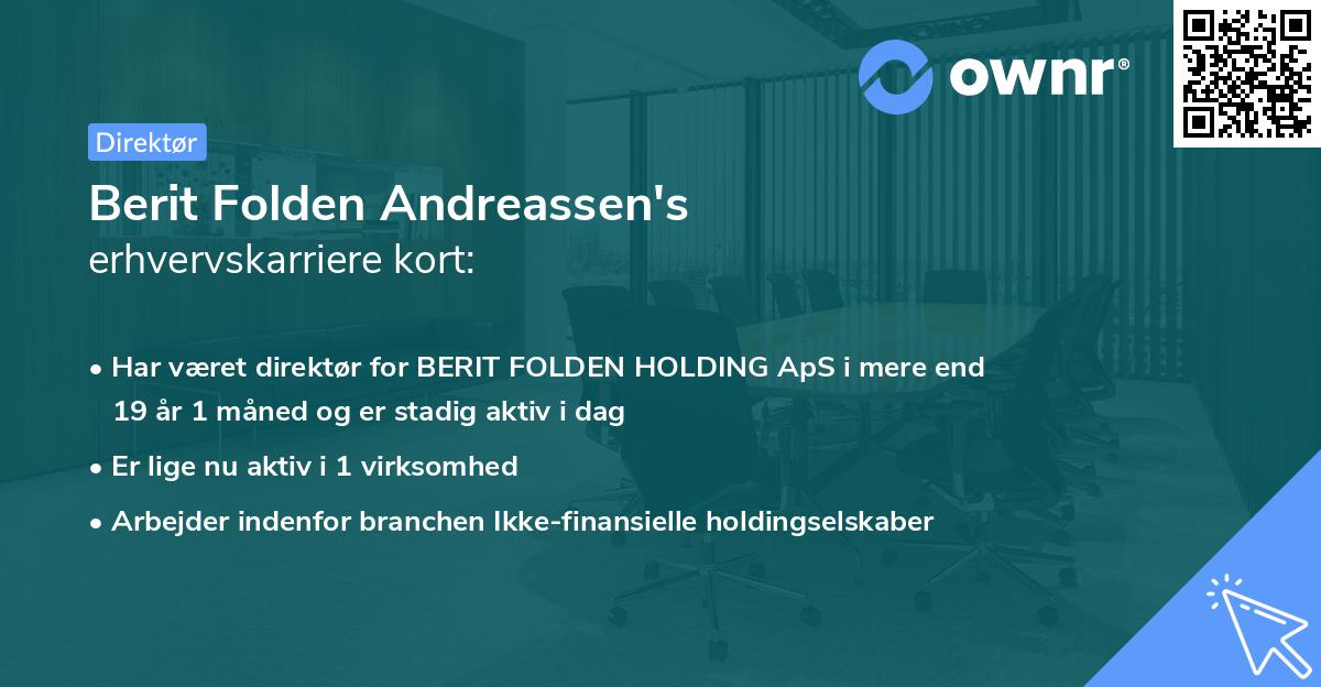 Berit Folden Andreassen's erhvervskarriere kort