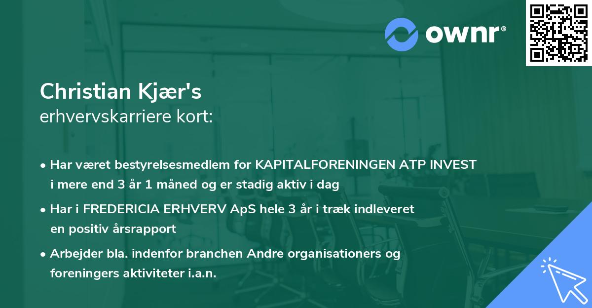 Christian Kjær's erhvervskarriere kort