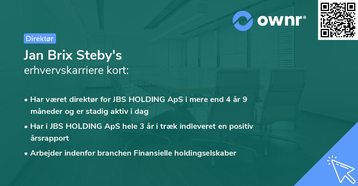 Jan Brix Steby's erhvervskarriere kort