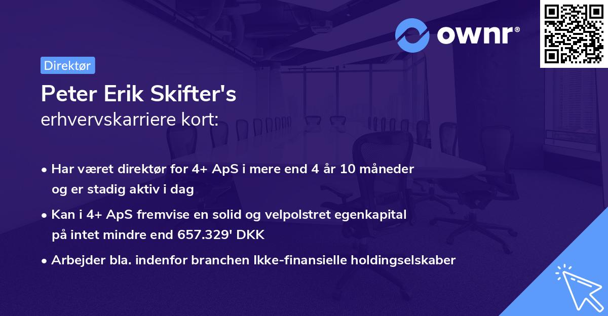 Peter Erik Skifter's erhvervskarriere kort