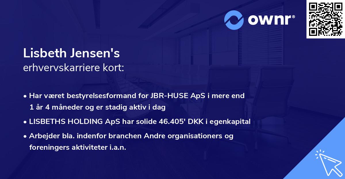 Lisbeth Jensen's erhvervskarriere kort