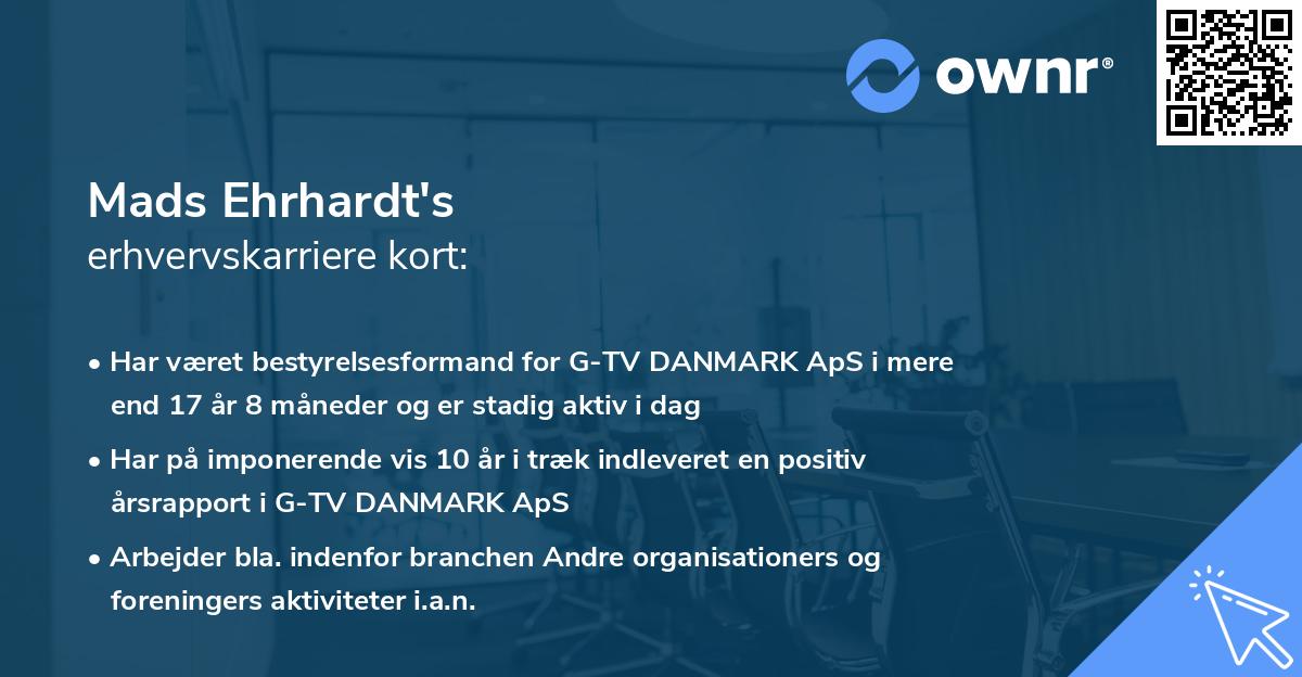 Mads Ehrhardt's erhvervskarriere kort