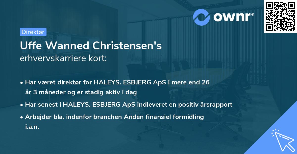 Uffe Wanned Christensen's erhvervskarriere kort