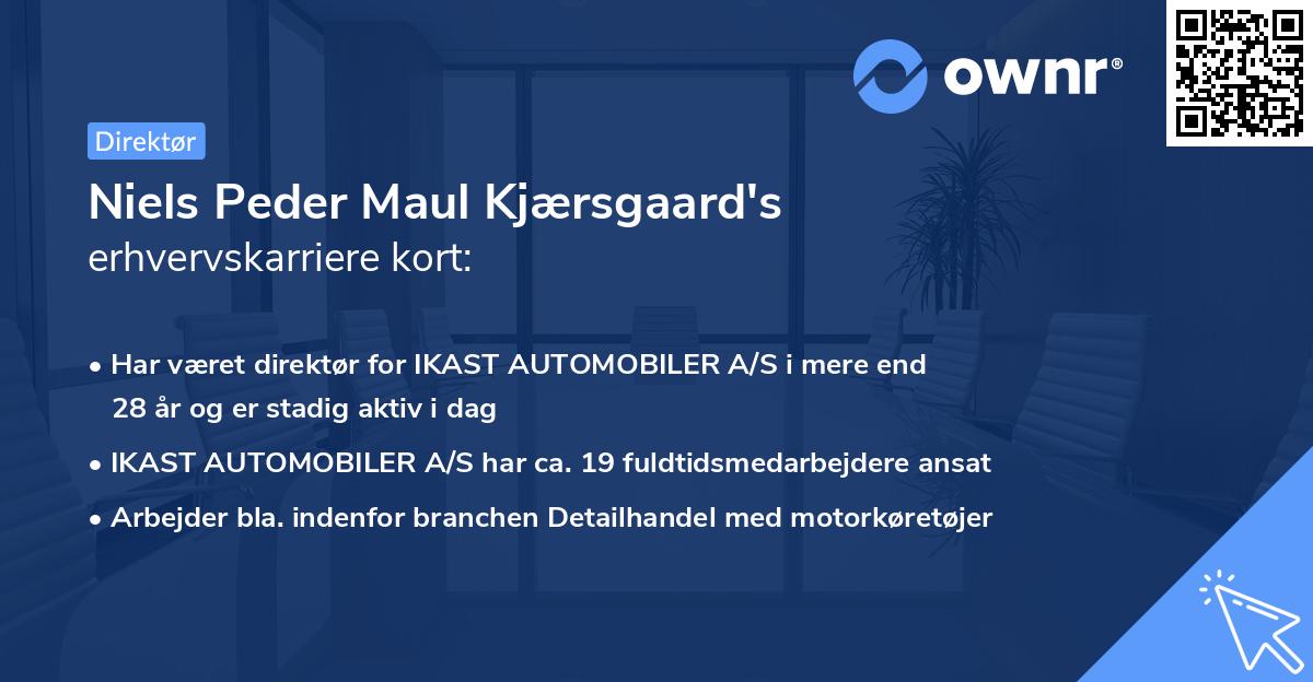 Niels Peder Maul Kjærsgaard's erhvervskarriere kort