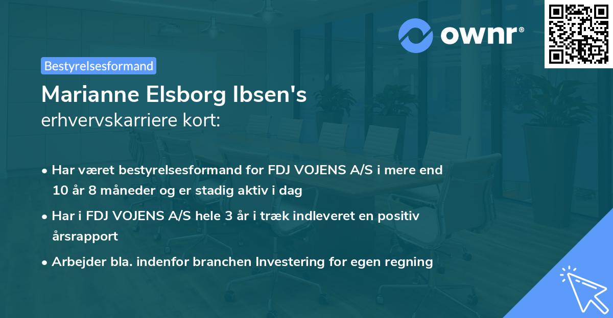 Marianne Elsborg Ibsen's erhvervskarriere kort