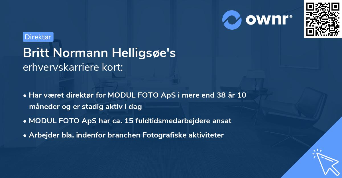 Britt Normann Helligsøe's erhvervskarriere kort