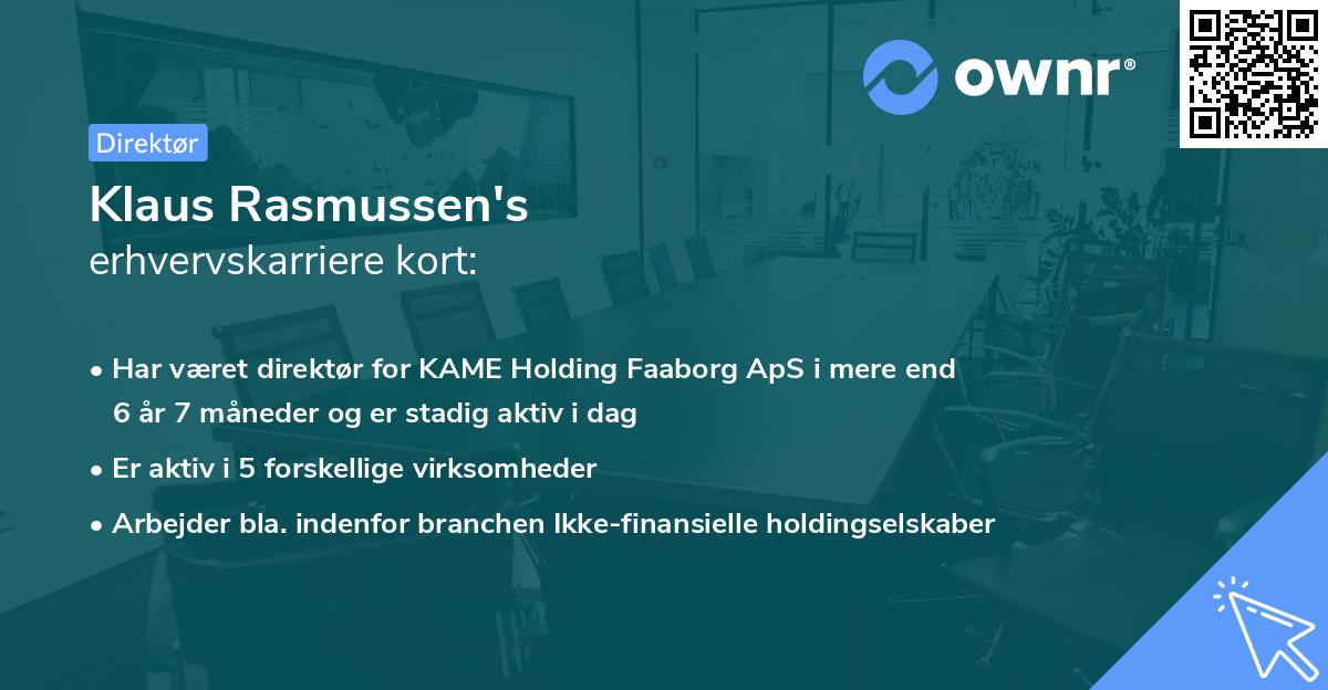 Klaus Rasmussen's erhvervskarriere kort