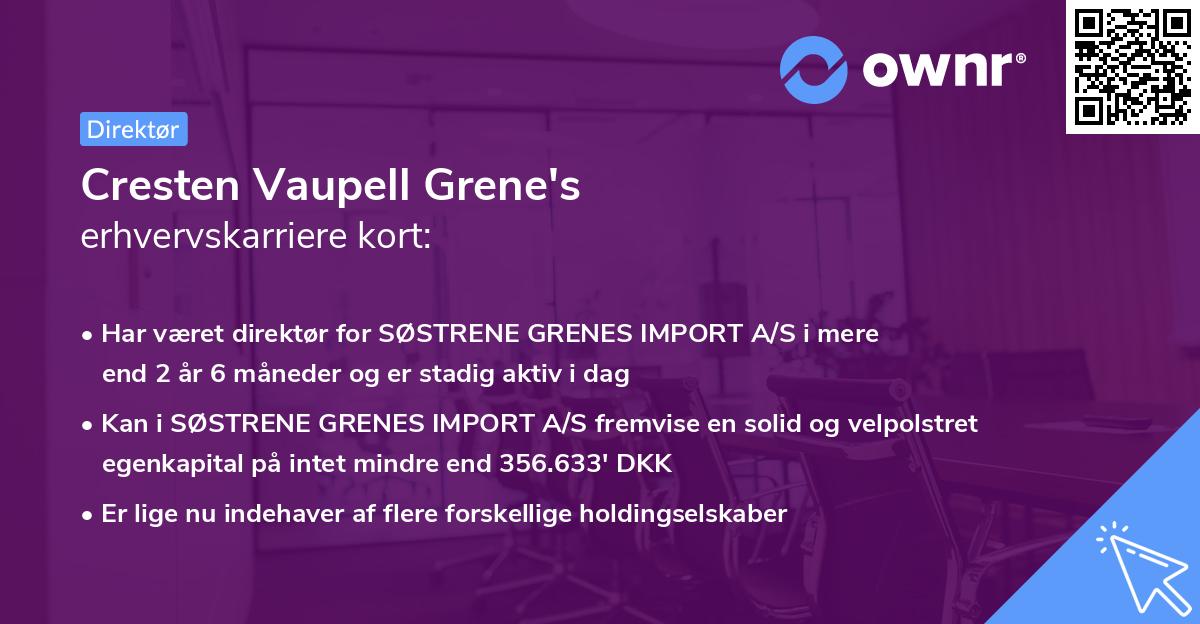 Cresten Vaupell Grene's erhvervskarriere kort