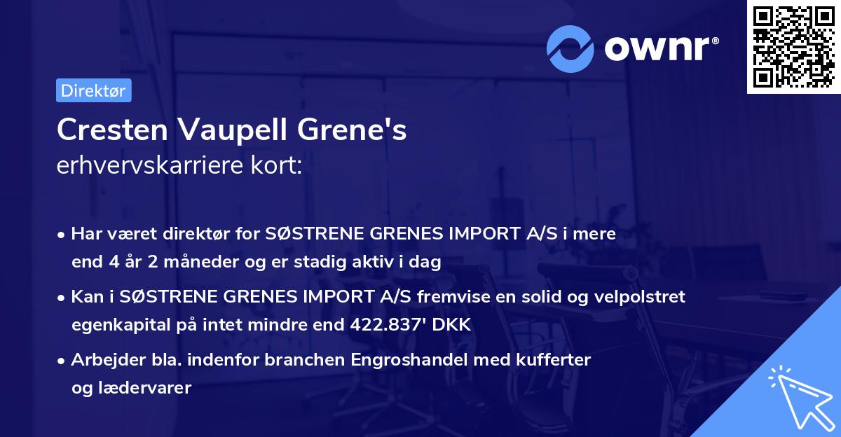 Cresten Vaupell Grene's erhvervskarriere kort