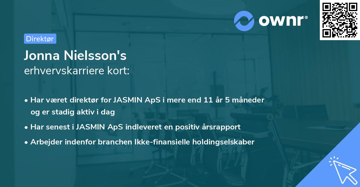 Jonna Nielsson's erhvervskarriere kort