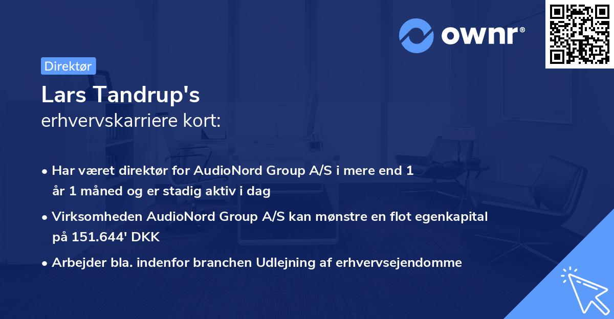 Lars Tandrup's erhvervskarriere kort