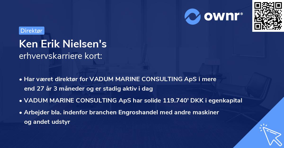 Ken Erik Nielsen's erhvervskarriere kort