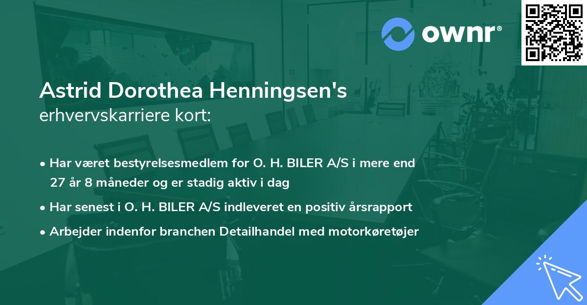 Astrid Dorothea Henningsen's erhvervskarriere kort