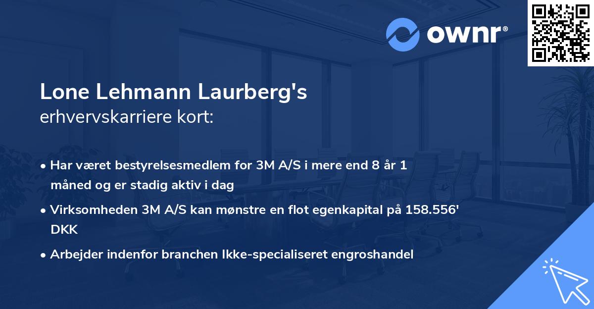 Lone Lehmann Laurberg's erhvervskarriere kort