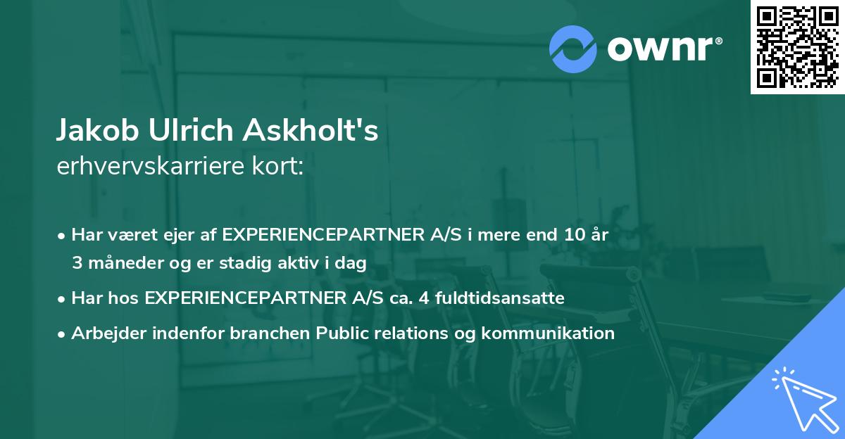 Jakob Ulrich Askholt's erhvervskarriere kort