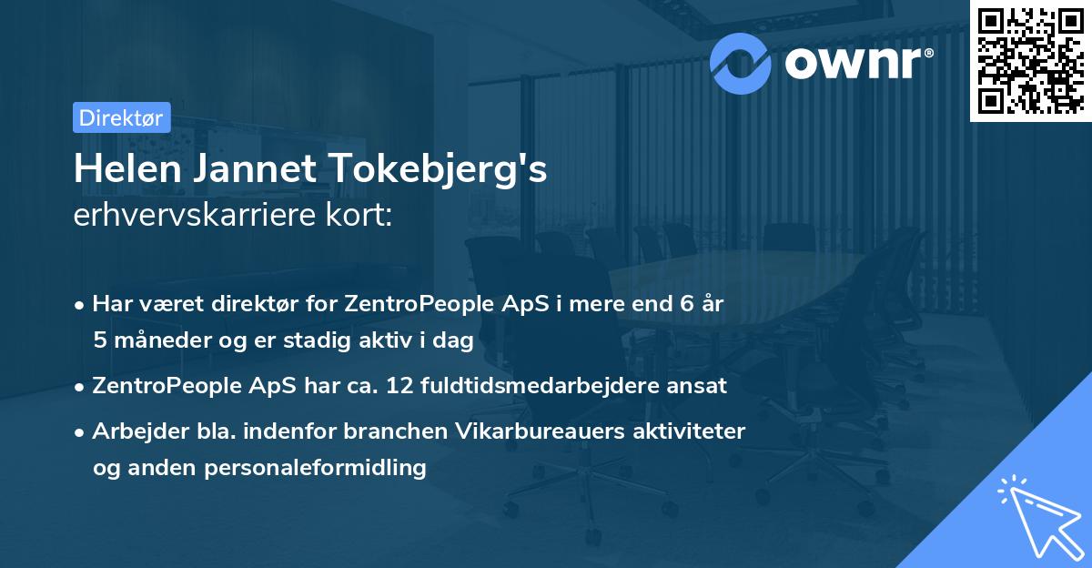 Helen Jannet Tokebjerg's erhvervskarriere kort