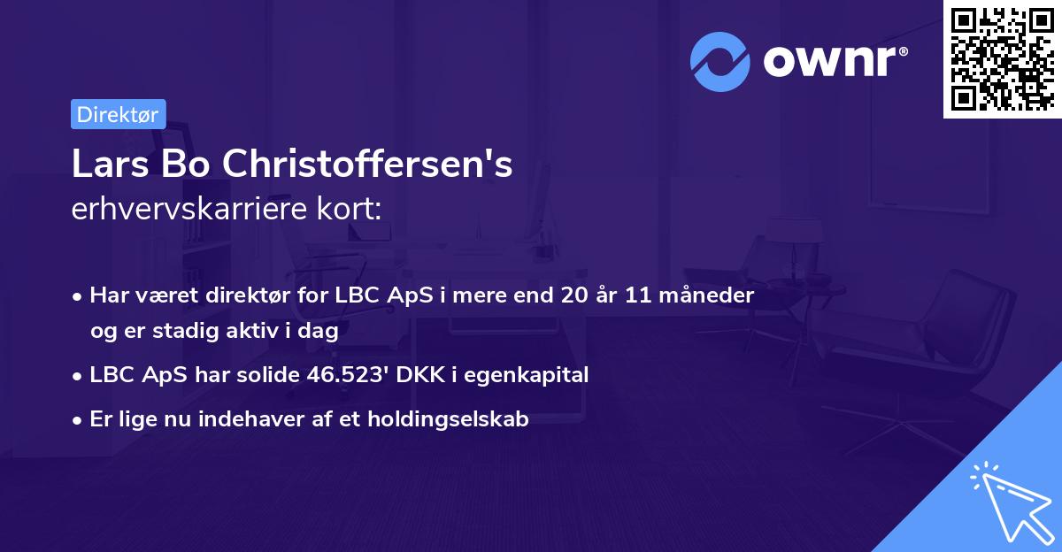 Lars Bo Christoffersen's erhvervskarriere kort