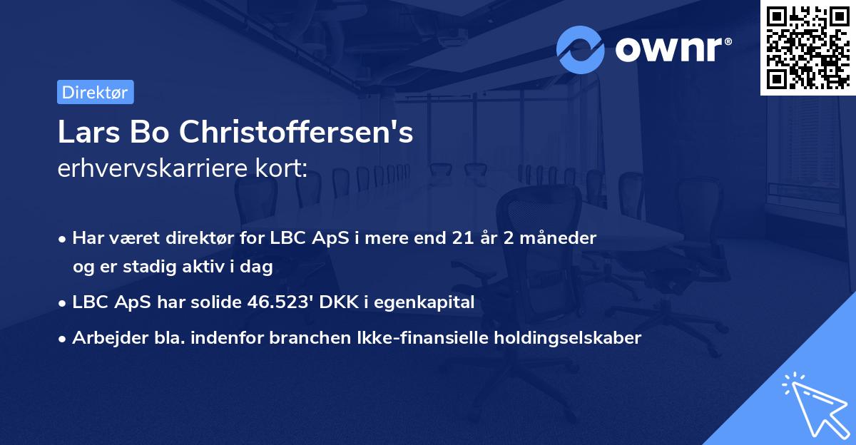 Lars Bo Christoffersen's erhvervskarriere kort