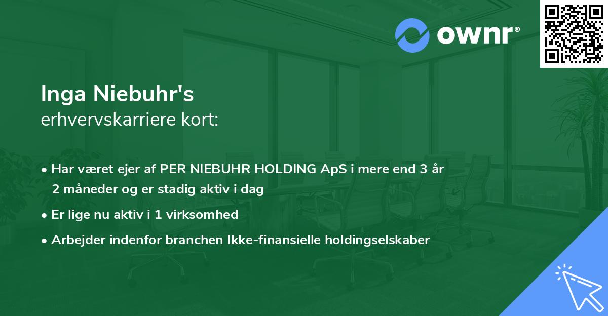 Inga Niebuhr's erhvervskarriere kort