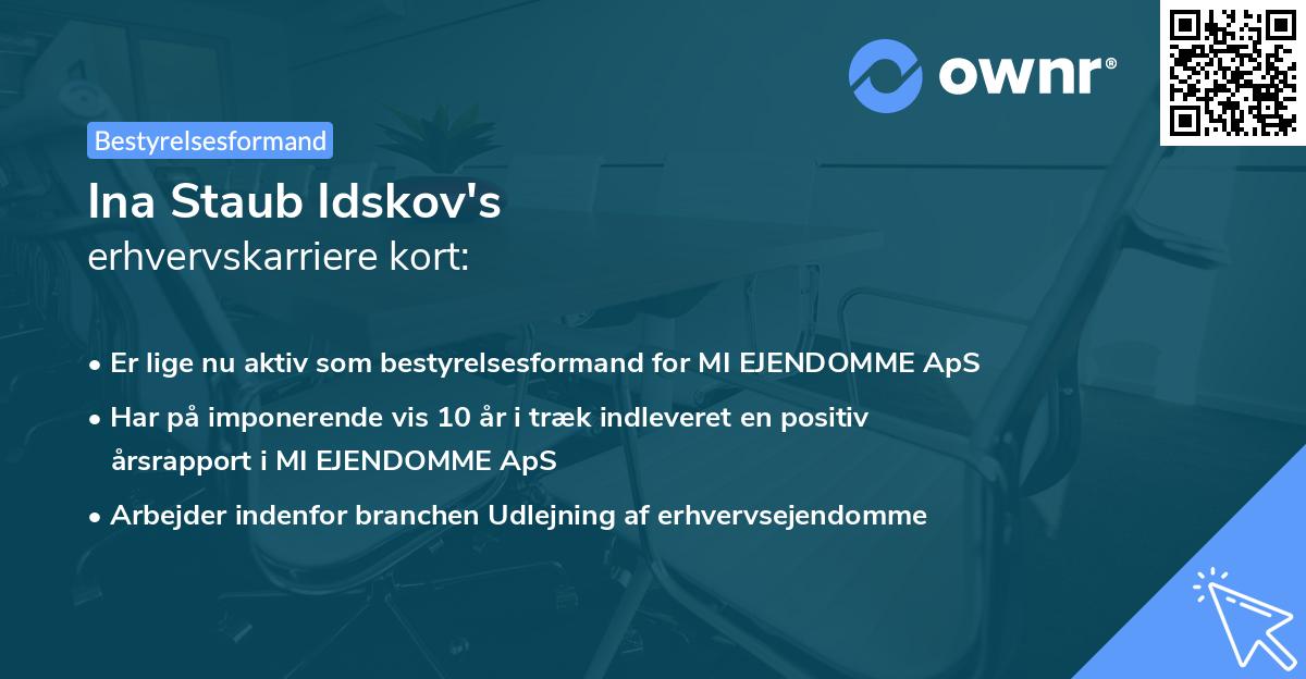 Ina Staub Idskov's erhvervskarriere kort