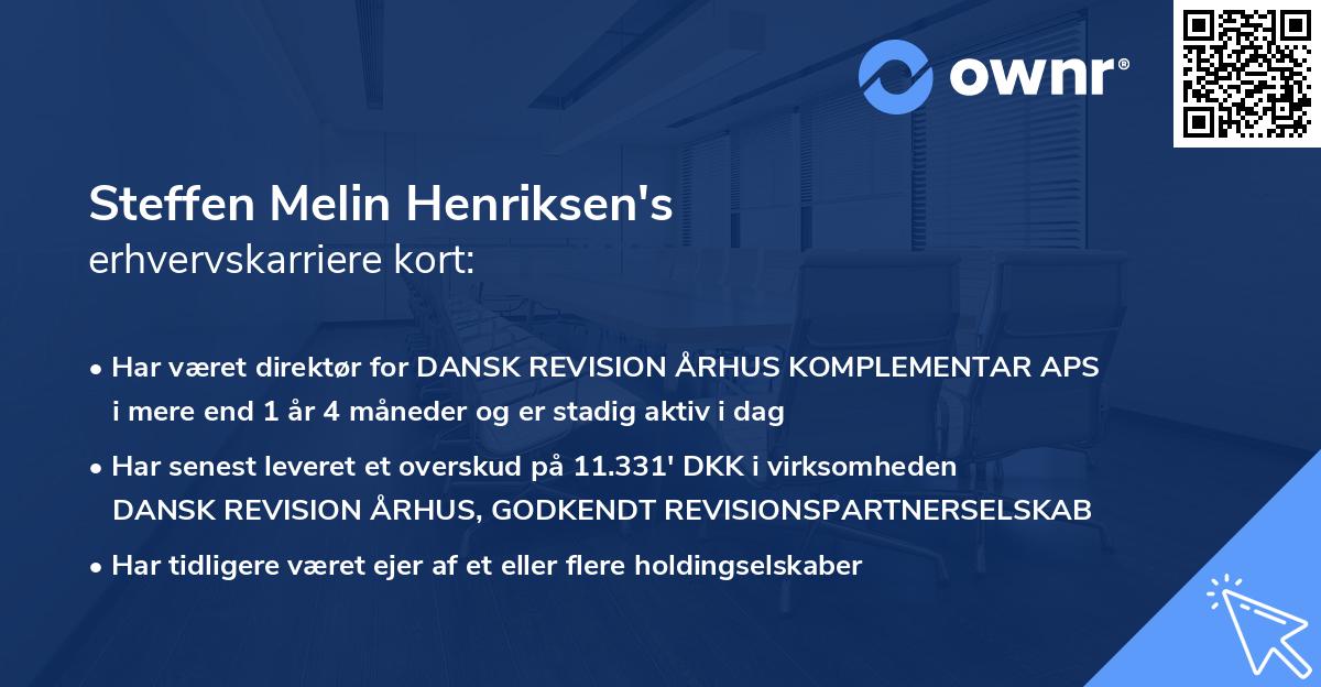 Steffen Melin Henriksen's erhvervskarriere kort