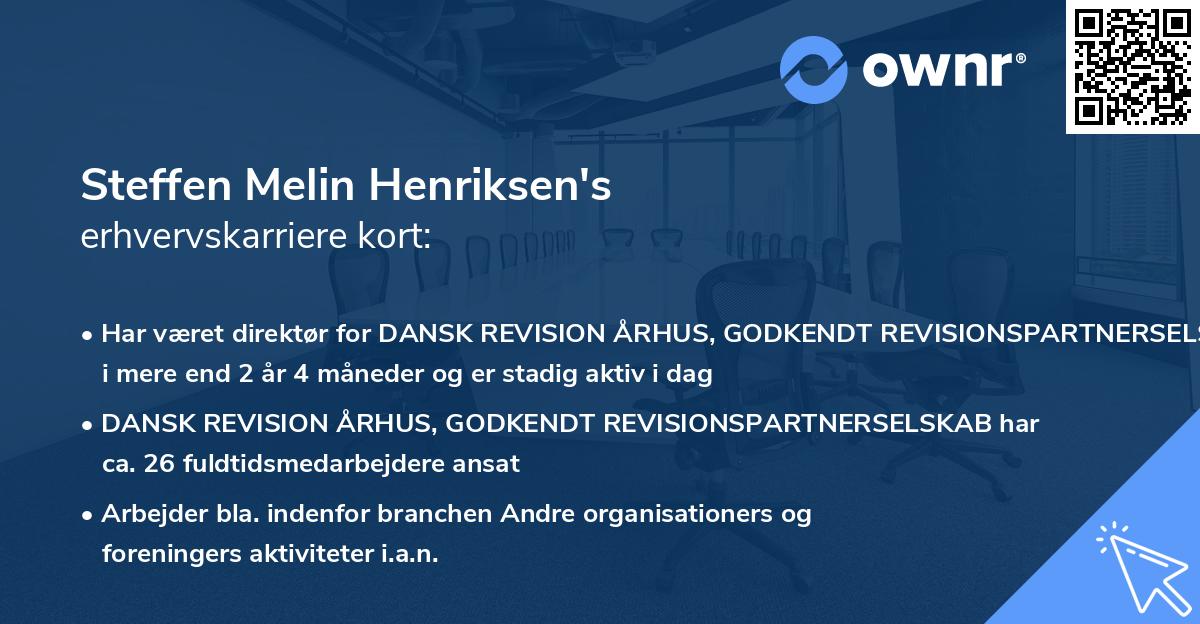 Steffen Melin Henriksen's erhvervskarriere kort