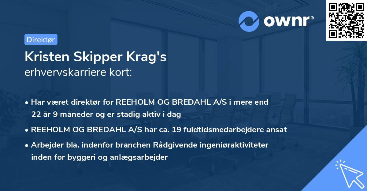 Kristen Skipper Krag's erhvervskarriere kort