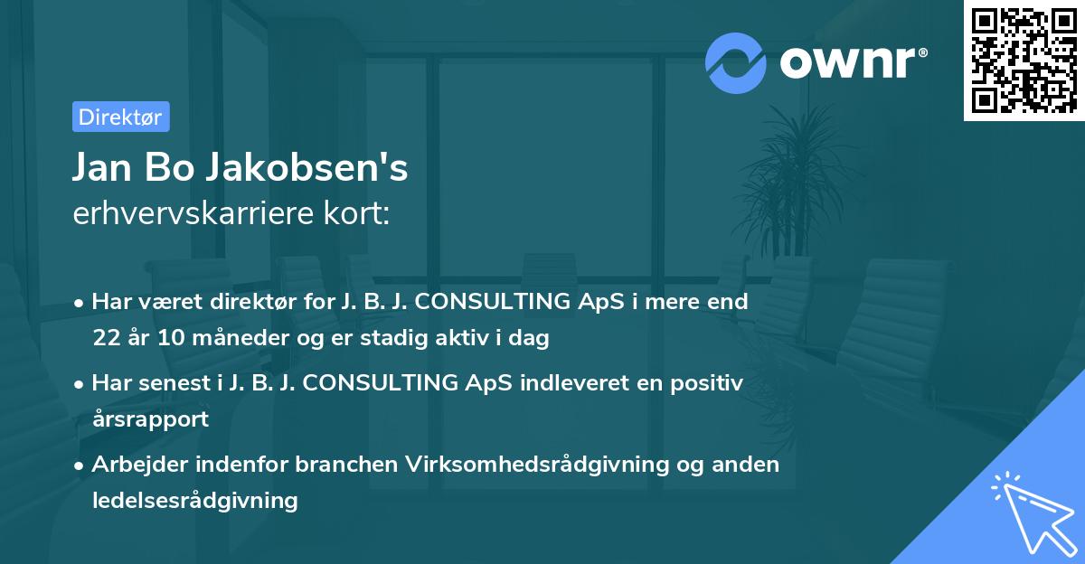Jan Bo Jakobsen's erhvervskarriere kort