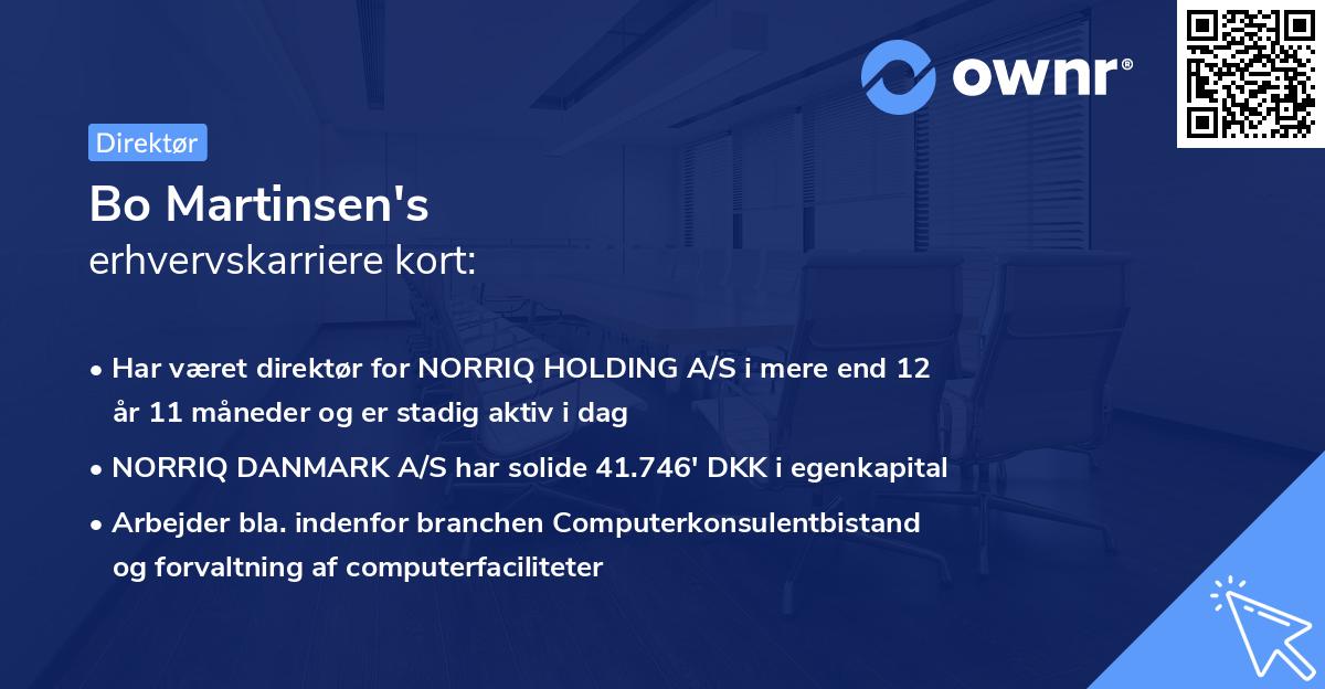 Bo Martinsen's erhvervskarriere kort