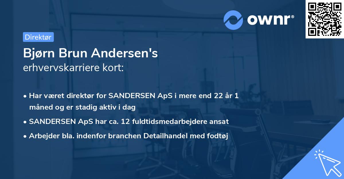 Bjørn Brun Andersen's erhvervskarriere kort