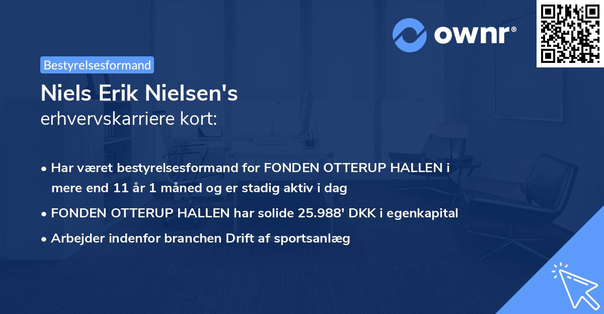 Niels Erik Nielsen's erhvervskarriere kort