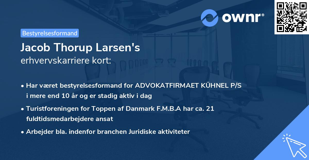 Jacob Thorup Larsen's erhvervskarriere kort
