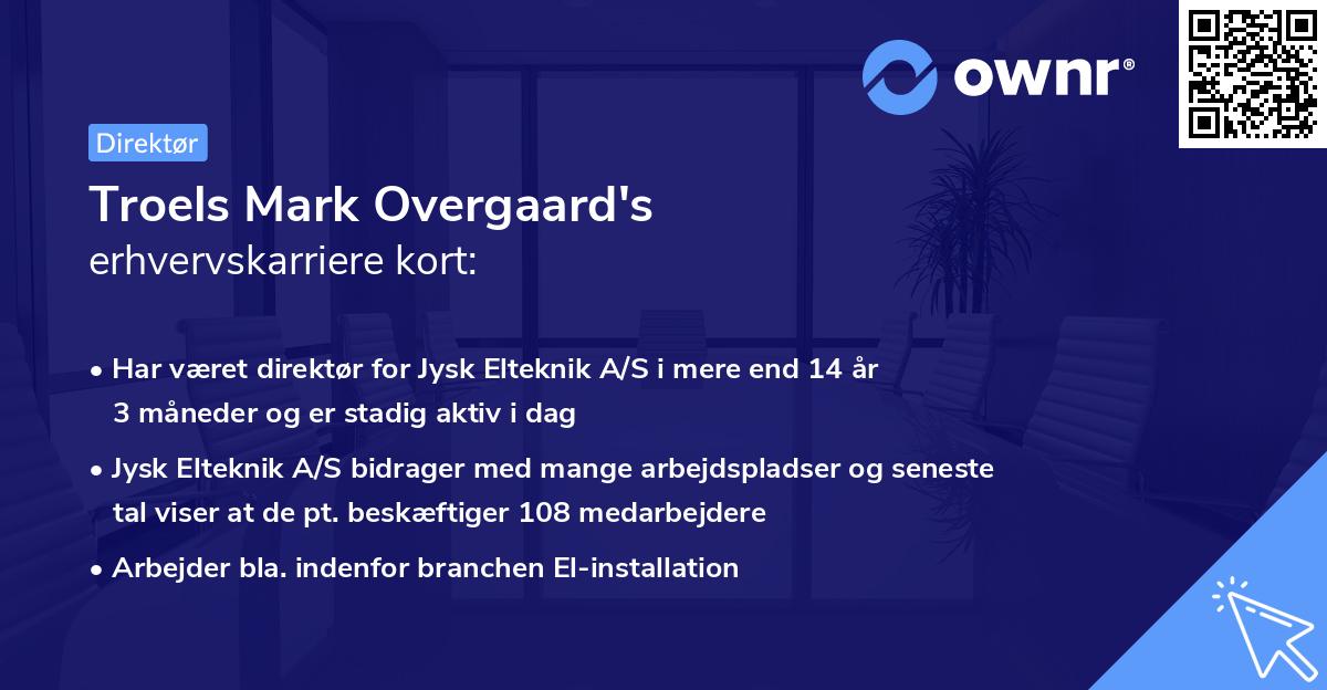 Troels Mark Overgaard's erhvervskarriere kort